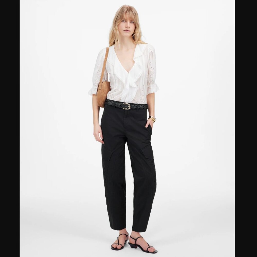 NWT Madewell 4 The Barrel-Leg Utility Pant in Garment-Dyed Twill